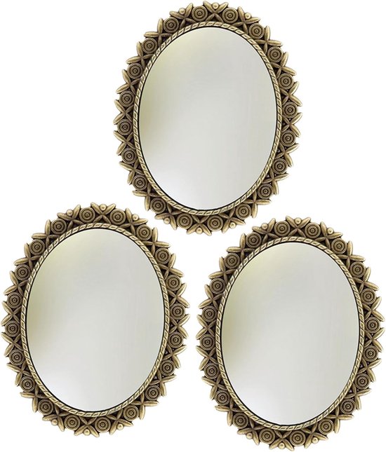 3 Stuks Delige Vintage Mini-muurbekers met Antiek Koperen Frame Compacte voor Poppenhuis voor Slaapkamer Woonkamer Creatieve Fotografieaccessoires