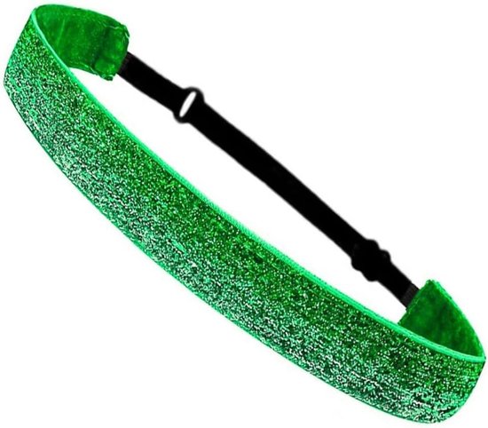 3 stuks glitter sporthaarband, dunne hoofdband, verstelbare haarbanden voor volwassenen en kinderen, elastische antislip hoofdbanden, voetbal, hoofdbanden voor yoga, hardlopen, groen