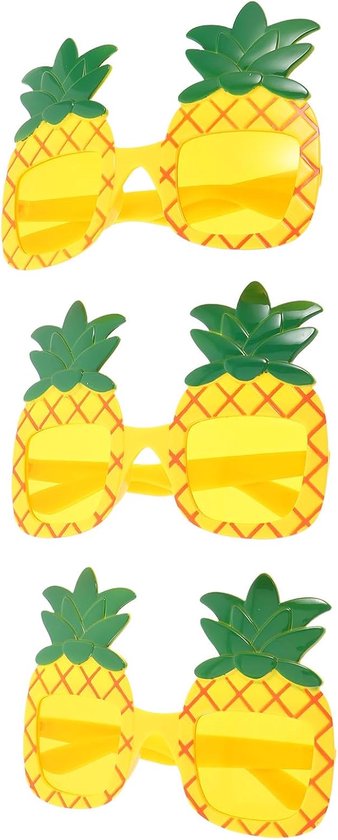 3 Stuks Grappige Hawaiiaanse Ananasbril van Lichtgewicht Tropische Feestbrillen voor Luau Strandfeesten Flexibele Fotohokje Rekwisieten met Helder Zicht Geschikt voor Poolparty