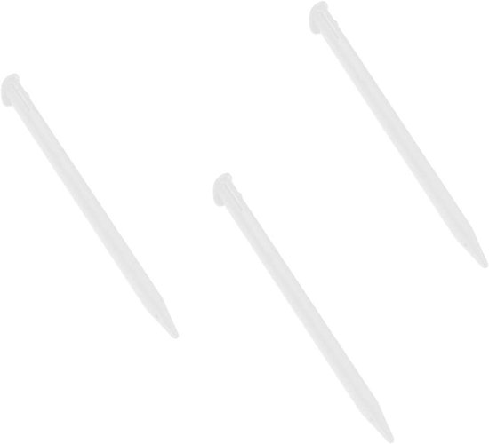 3 stuks kunststof reserve-touchscreen-stylus-pen, compatibel met Nintendo New 3DS XL, New 3DS LL (wit)