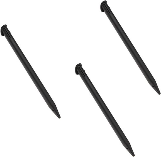 3 stuks kunststof vervangende touchscreen-styluspen, compatibel met Nintendo New 3DS XL, New 3DS LL (zwart)