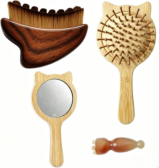 3 stuks lymfekorstels, gezicht, houten haarborstel, weldadig en verkwikkend, lymfedrainage, gezichtsborstel, klein en exquis, gezichtsborstel, lymfedrainage, ergonomische lymfedrainage, massage