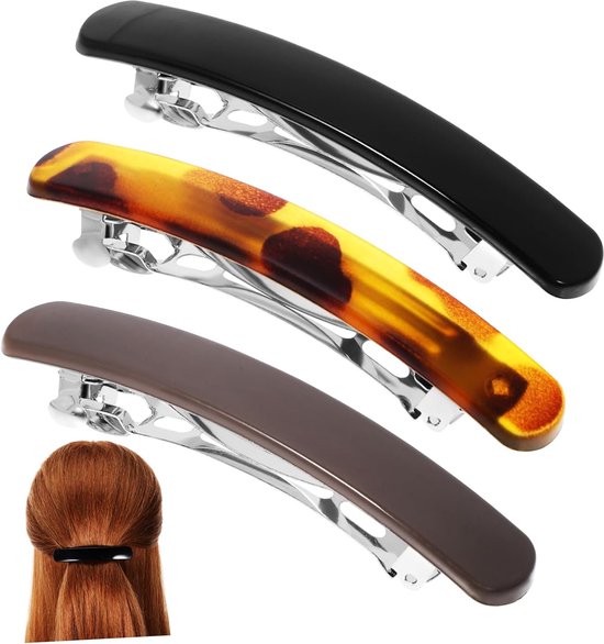 3 Stuks Mode Haarclips Verstelbare Metalen Barrettes voor Vrouwen Ponytail Clips Leopard Koffie Zwart Duurzaam Elegant Haar Accessoire