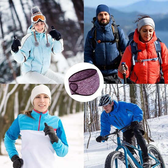 3 stuks oorwarmer-hoofdband met paardenstaart, winter-loophoofdband, oorbeschermers voor dames en volwassenen, outdoorsport en fitness, hardlopen, fietsen, skiën, koud weer