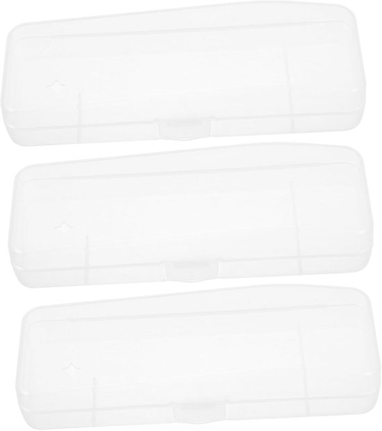 3 Stuks Opbergdoos voor meshouder scheermeshouder opslag voor messenverzameling scheermesje voor op reis scheerapparaat mes kunststof recht scheermes houder plastic Transparant