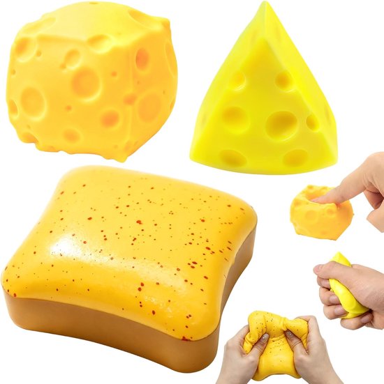 3 stuks squishy kaas en toast, stressbal kaas, squishy Slow Rising