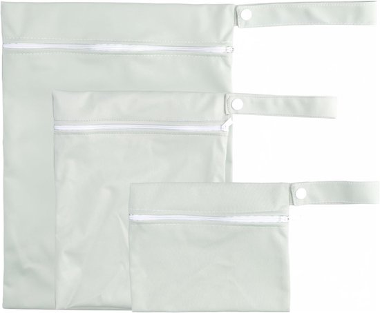 3 stuks waterdichte tassen voor natte badkleding, voor reizen, waterdichte tas voor zwembad, natte tas, L/M/S, met handvat en ritssluiting, voor badpakken, fitnessstudio en strand (groen)