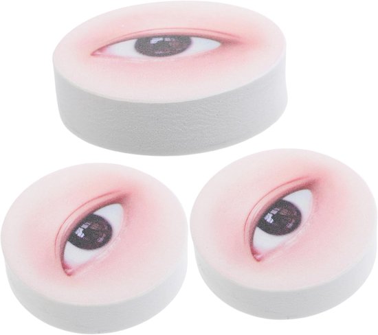 3 Stuks Wimperkussentjes Wimpertrainingsset Lagen Wimpermannequinhoofd Poppenhoofd Voor Wimperextensies DIY Wimperextensieset Wimpermannequingezicht Wimpertool Oefenhoofd