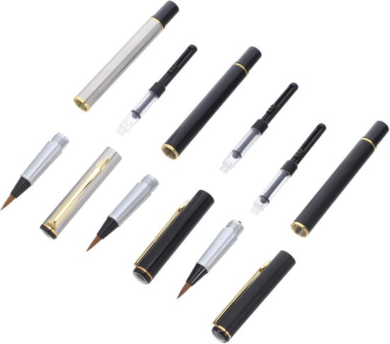 3 Stuks Zachte Penseelpen Chinese Sumi-Pen Penseelpen Voor Kalligrafie Navulbare Schilderpen Schrijfinkt Chinese Stijl Vulpen Voor Kalligrafie