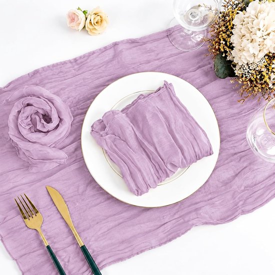 30 stuks chiffon servetten, 50 x 50 cm stoffen servetten, gaas kaasdoek, servetten, gekreukte mousseline stoffen servetten, wasbaar, vintage boho tafeldecoratie voor bruiloft, verjaardag, feest