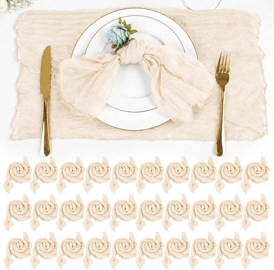 30 stuks chiffon servetten, boho-tafeldecoratie, stoffen servetten, wasbaar