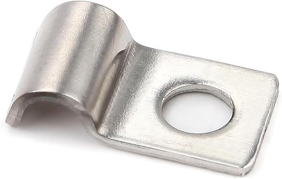 30 stuks kabelklemmen, V2A buisklemmen, metalen kabelhouder, enkel gat slanggesp, buishouder, kabelclips, metalen kabelklemmen voor kabel Ø 4 mm