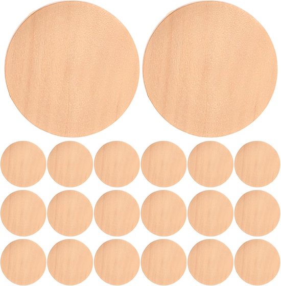 30 Stuks Natuurlijke Ronde Houten Schijven Onbewerkte Hout Tokens voor Graveren Schilderen Knutselprojecten Gladde Houten Cirkels voor Zelf Decoratie