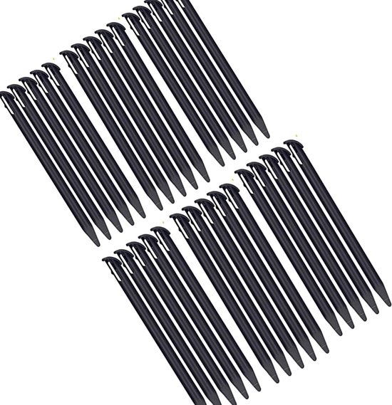 30 stuks plastic vervangende touchscreen-styluspen, compatibel met Nintendo New 3DS XL, nieuwe 3DS LL (zwart)