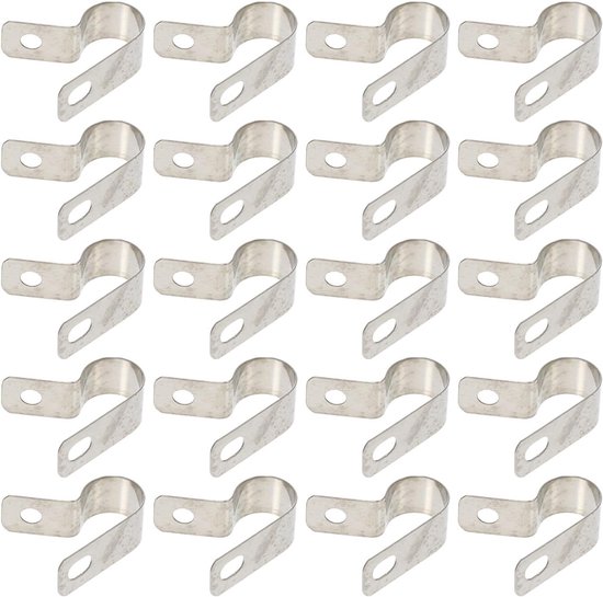 30 Stuks R-type Kabelklem van Roestvrij Staal Compacte Zilveren Draadklem voor Kabelbeheer Handsfree Montage Geanodiseerd Aluminium Geschikt voor Elektrische Buizen DIY Projecten