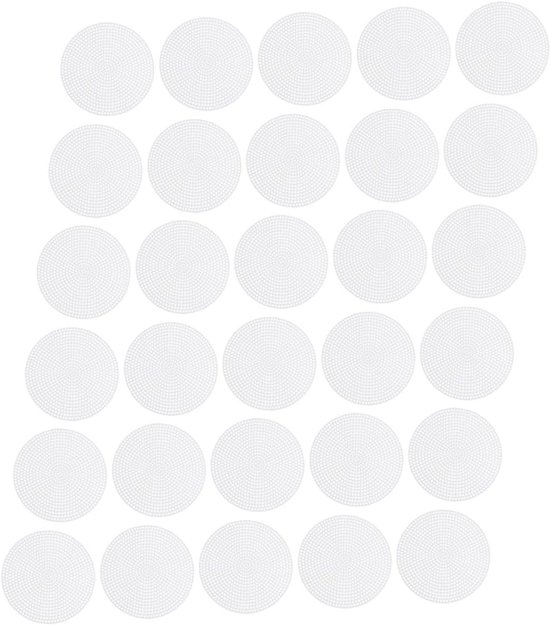30 Stuks Ronde Plastic Mesh Canvas Vellen Wit DIY Handwerk met Nauwkeurige Rasterstructuur Herbruikbaar voor Borduren Breien Haken Projecten