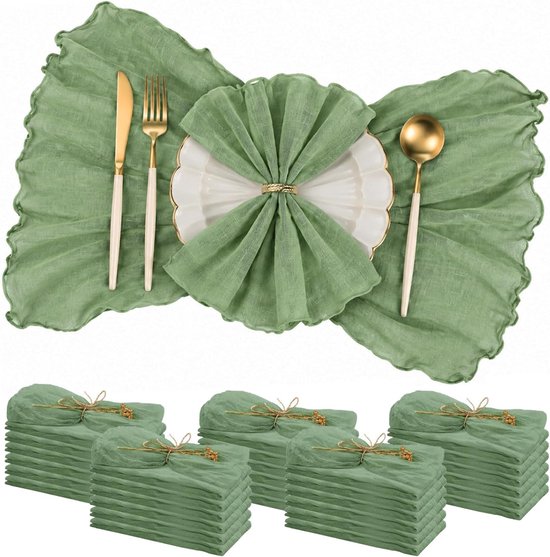 30 stuks stoffen servetten, 50 x 50 cm, zachte gaasstoffen servetten