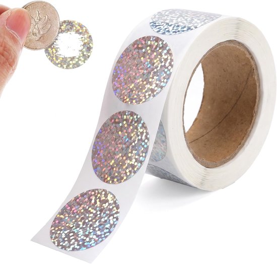 300 stuks krasstickers, 2,5 cm, om zelf te krassen, rond