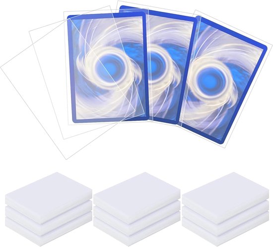 300 stuks standaard kaarthoesjes, doorzichtige penny sleeves, ruilkaartenhoezen voor Pokemon, Magic, MTG, TCG, verzameling, bordspellen, Yugioh, Dropmix, drakenschild mouwhouders (transparant)