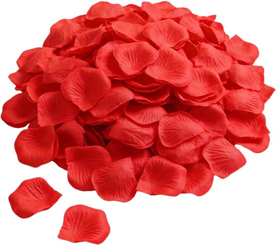 3000 Stuks Kunstmatige Rozenblaadjes Rood, Geurloze Decoratieblaadjes voor Romantische Bruiloft, Valentijnsdag, Jubileum, Verjaardag, Huwelijksaanzoek, Tafelversiering en Feestdecoratie