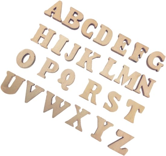 300stuks Ongefinished Letters Hoofdletters Voor Creatieve Projecten Natuurlijke Decoratie Voor Verbeteren Van Motorische Vaardigheden Creativiteit