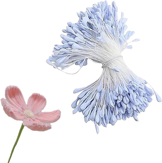 350 stuks pijpenragers bloemen blauw