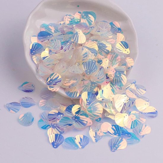 360 stuks Shell Pailletten, Shell-vorm pailletten voor knutselen Losse pailletten Cup Schillerende pailletten Handgemaakte DIY Creatieve kleur kralen Pailletten voor handwerk Huwelijksdecoratie 13mm