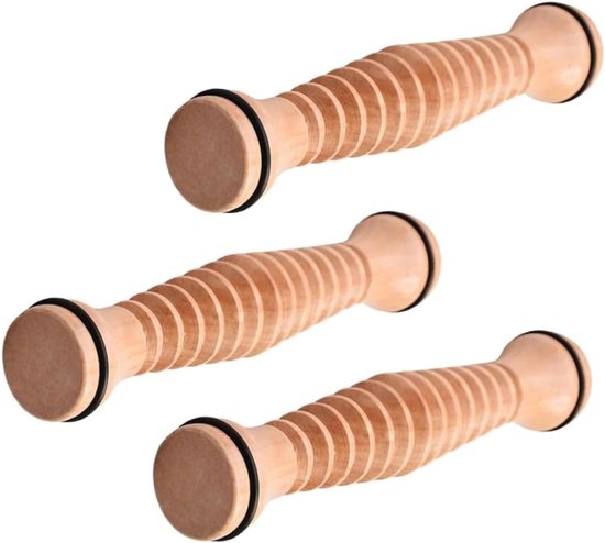 3stuks Houten Voetroller Massage Van Verstelbare Voetmassage Roller Voor Spierontspanning Bevorder Bloedcirculatie Verminder Vermoeidheid Voor Thuisgebruik