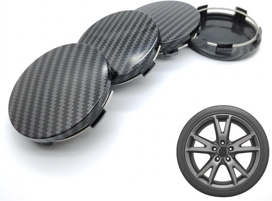 4 stuks 60 mm naafdoppen voor Fiat Ducato 2014-2025, wieldoppen met carbon-look, wielnaafdoppen, wielnaafafdekking, velgdoppen 60 mm van hoogwaardig ABS