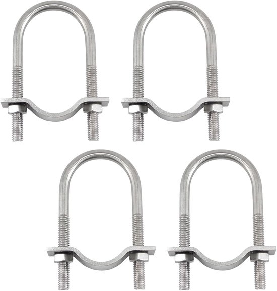 (4 stuks) 6x42x62mm U Bouten Pijpklemmen met Platen en Moeren 304 Rvs Tuble Klem Pijp Gesp