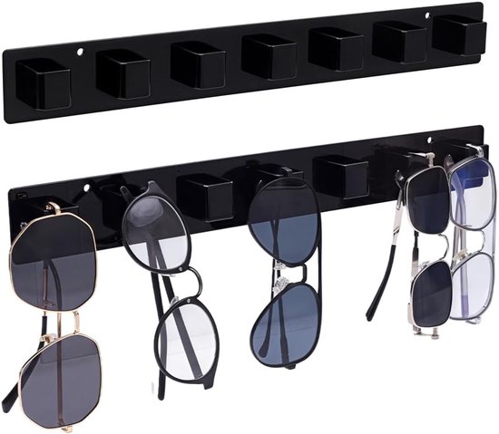 4 stuks acryl zonnebril organizer, wandgemonteerde glazen displayhouder zwarte bril opknoping organizer meerdere brillen rek voor brillen muur woondecoratie