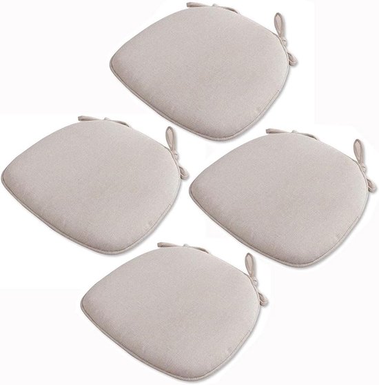 4 stuks antislip hoefijzer eetkamerstoelkussens, ademende zitkussens 43 x 41 cm, stijlvol wit ontwerp, perfect voor thuis, keuken en eetkamer, decoratie.