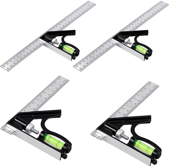 4 stuks combinatiehoek 150 mm en 300 mm, aanslaghoek metaal