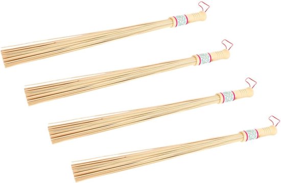 4 Stuks Delige Bamboe Massagehammers voor Lichaam Ergonomische Rollersticks voor Rug Schouders Benen Duurzame Traditionele Draagbaar Comfortabel Handmassagegereedschap