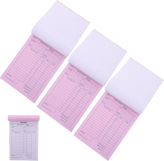 4 Stuks Delige Carbonloze Order Receipt Book Handgeschreven Invoice Pad voor Kleine Bedrijven Veilig Zakelijk Bonnenboek voor Nauwkeurige Bestelformulieren Klantenregistratie