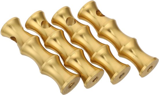 4 Stuks Delige Meubelrail Connector van Aluminium Bamboe Stijl Verbindingsstukken Decoratieve Railing Koppelingen voor Wijnkast Barwagen Universele Meubelrailbeslag voor Glazen