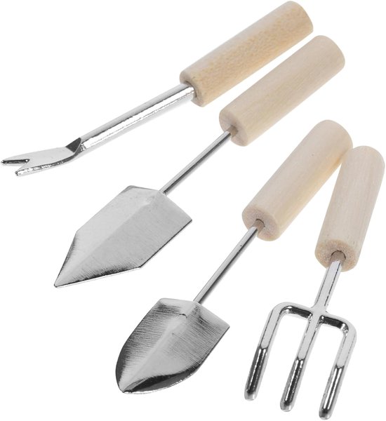 4 Stuks Delige Miniatuur Tuinset met Gieter Realistische Mini Tuinaccessoires voor Poppenhuisdecoratie Compacte Maat voor Creatieve Handvaardigheid Interieurversiering