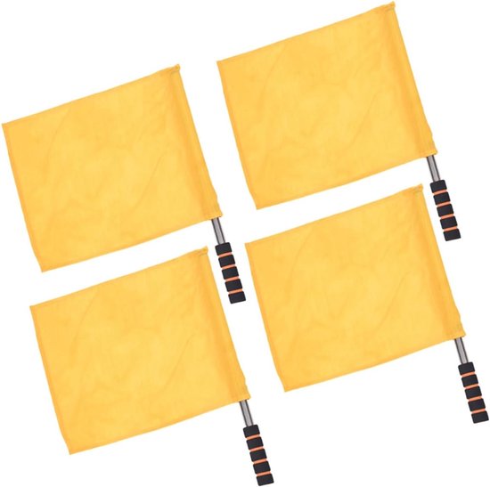 4 Stuks Delige Referee Handvlaggen Geel met Antislip Handvat Hoge Zichtbaarheid voor Sportwedstrijden Outdoor Voetbal voor Scheidsrechters Wedstrijdleiding