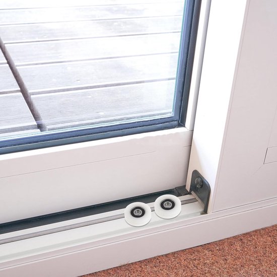 4 Stuks Delige Schuifdeurwieltjes voor Kas Zware Nylon Katrollen met Roestbestendige Stalen Kern Weerbestendig Geschikt voor Kasten Schuifdeuren in Huis Tuin