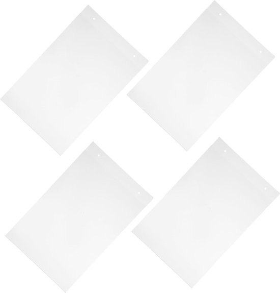 4 Stuks Delige Transparante Acryl Signaaldragers met Ophangfunctie Krasbestendig Helder Menu Display voor Kantoor Evenementgebruik