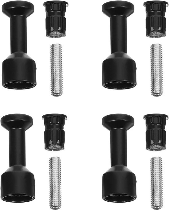 4 Stuks Delige Zwarte Ronde Pegboard Haak met Schroeven Moeren Stabiele Universele Wandhangers voor Gereedschap Rugzakken Kleine Ruimteorganisatie in Werkplaats Hal