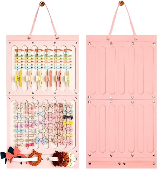 4 stuks haarstrikhouders, wandorganizer voor haarspelden, roze vilten opbergstandaard met grote capaciteit voor haarspelden, haarbanden en haarspelden in de slaapkamer