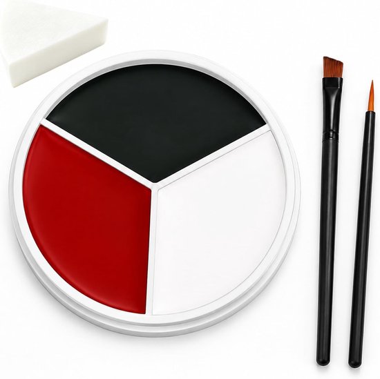 4 stuks Halloween-make-upset, gezichtsschmink, met penseel