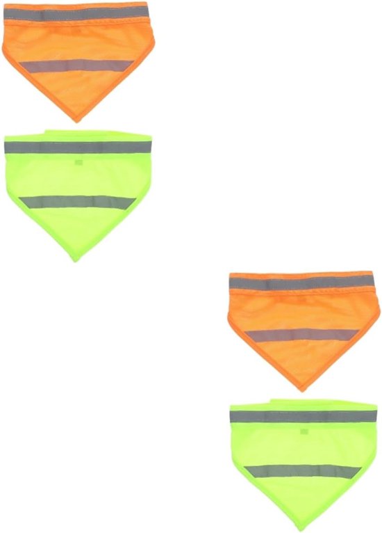 4 Stuks Huisdier Driehoek Handdoek Reflecterende Hondenuitlaatuitrusting Puppy Reflecterende Bandana Reflecterend Vest Honden Hondensjaal Met Strepen Polyester YARNOW