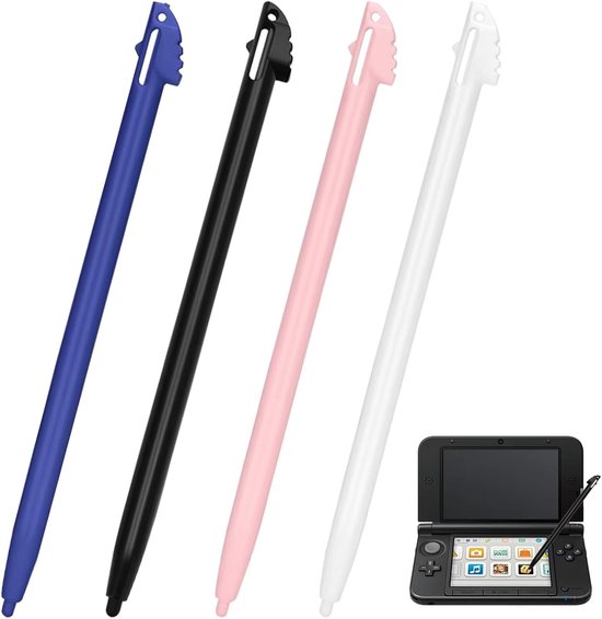 4 stuks pennen voor 3DS XL, Nintendo 3ds XL touchscreen stylus pen, styluspen pennen voor 3DSXL Pen Tip gameconsole, stylus kunststof spelconsole, accessoires (4 kleuren)