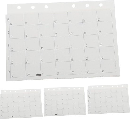 4 Stuks Planner Navulpapier Voudige Kalenderpagina Duurzaam Agenda-inzetstuk voor Persoonlijk Dagelijks Gebruik Zakelijke Planning