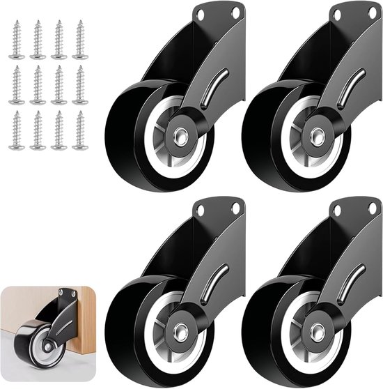 4 Stuks Poortwielen Anti-Doorhang Steunwiel, Anti-Doorzakken Poortwielen, Glijwielen voor Reparatie Van Vallende Houten voor Tuinpoorten, Hekwerken, Boerderijhekken, Diverse Houten Deuren, Tafels