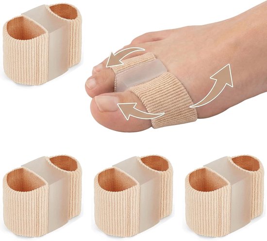 4 stuks siliconen teenslippers - afstandhouders voor hallux valgus - eenheidsmaat voor dames en heren