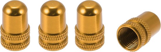 4 stuks stofdichte stofkappen 16 mm bandenventiel-stofkappen voor de meeste auto's, vrachtwagens, goudkleurige aluminiumlegering