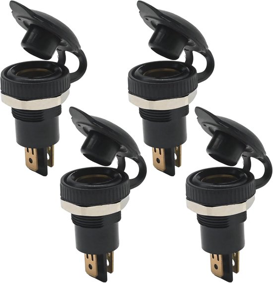 4 stuks universele auto-stroomadapters, compatibel met 12-24 V voertuigen, waterdichte sigarettenaansteker-stekker voor boten en motorfietsen